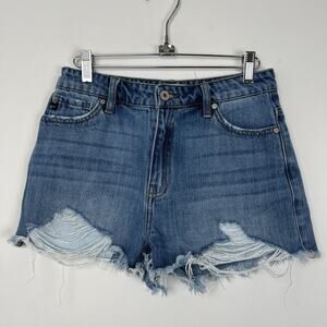 Kancan Women’s Size Small Denim Shorts‎ Distressed # KC7259M Cut Offs